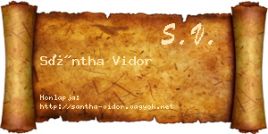 Sántha Vidor névjegykártya